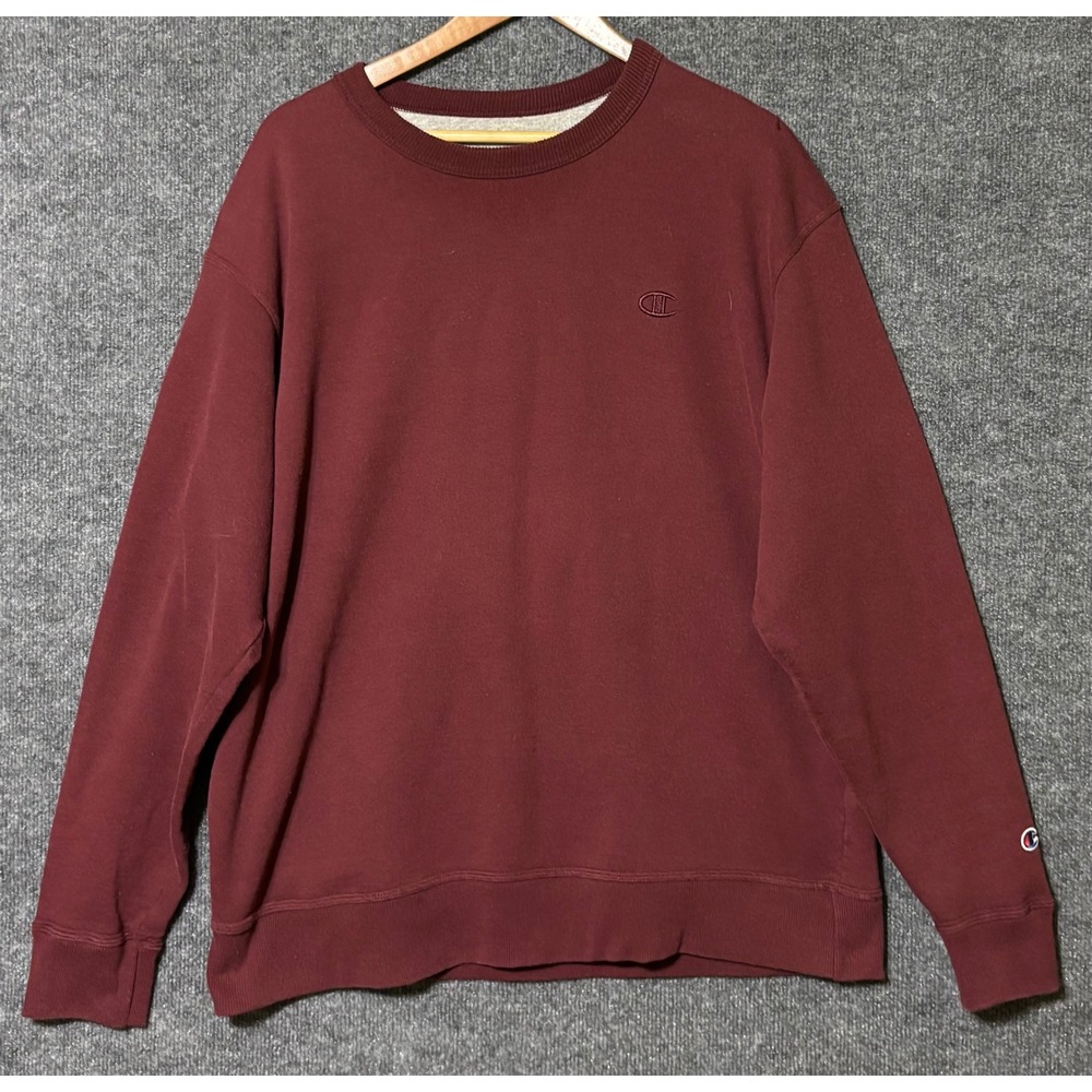 Champion Mens Crewneck Sweatshirt Size XL Burgundy Maroon Pullover